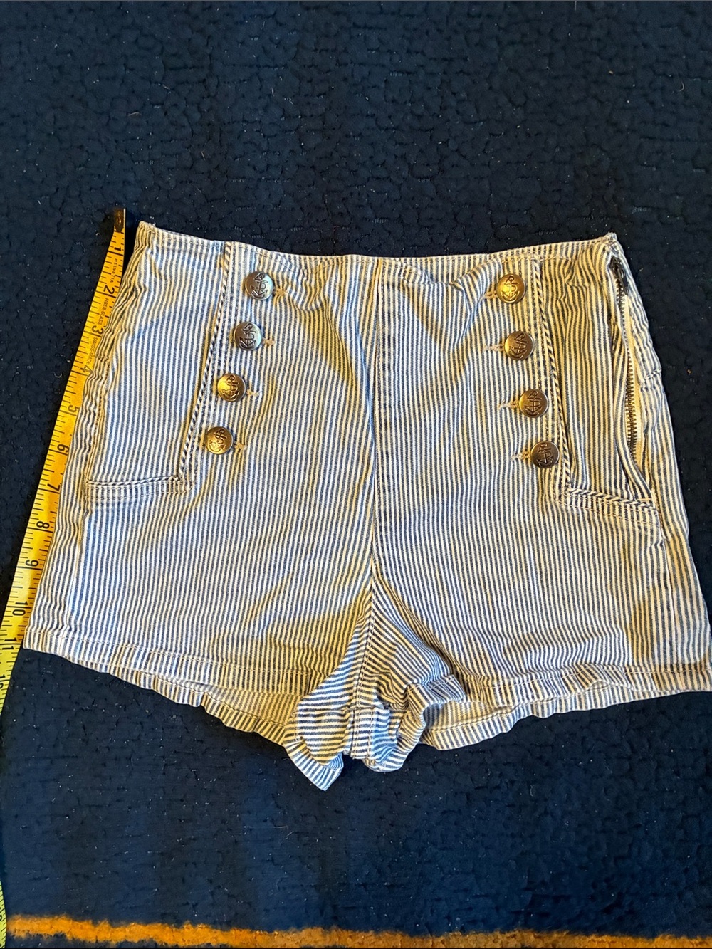 Madeline & Monroe Nautical High-Waist Striped Shorts